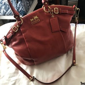 Coach Kelsey Satchel In Pebble Leather.